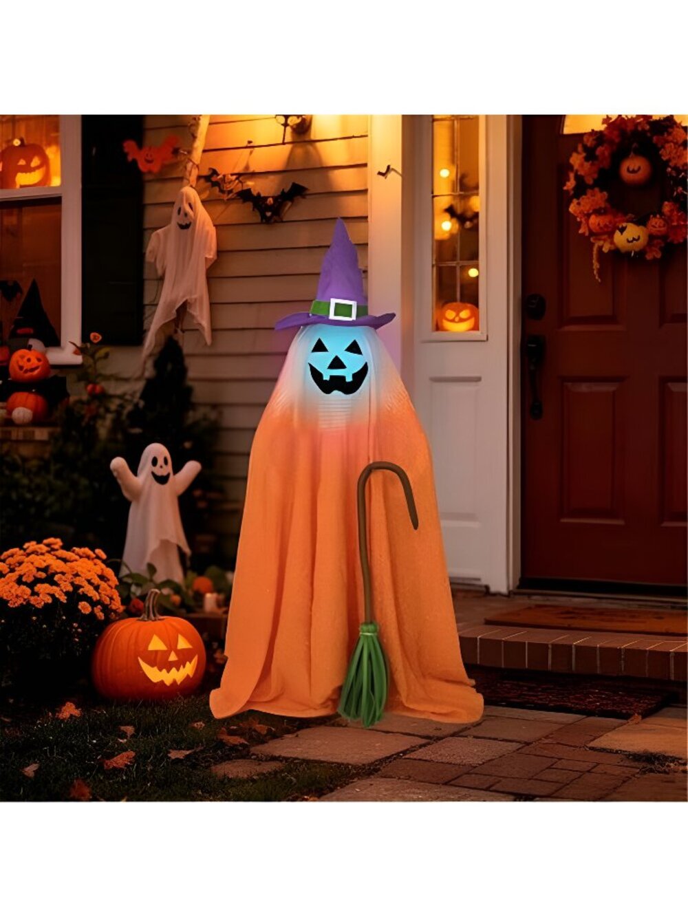Halloween Decorations Outdoor Indoor, Color Changing Light Up Ghosts